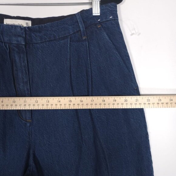 NWOT Abercrombie & Fitch Women’s Wide Leg Jeans Pleats Cotton Blend Size 32/14 L - Picture 6 of 12